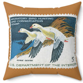 Official 1977-1978 Federal Duck Stamp - Light Brown Pillow