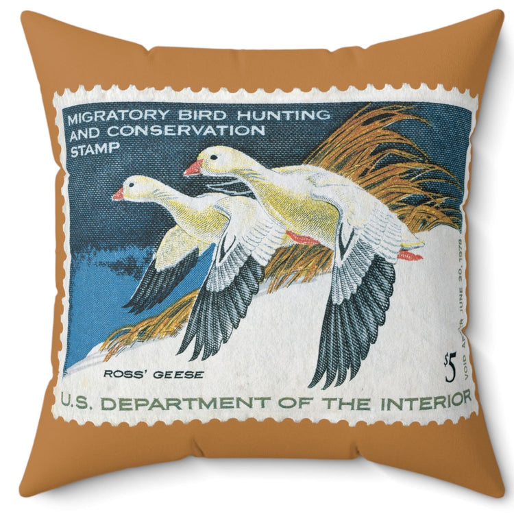 Official 1977-1978 Federal Duck Stamp - Light Brown Pillow