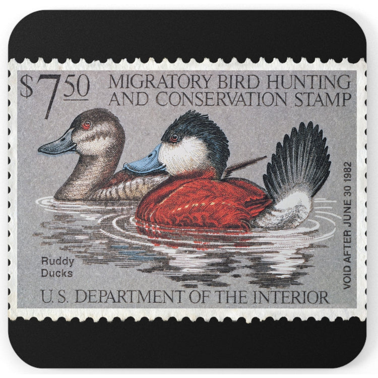 Official 1981-1982 Federal Duck Stamp - Cork Back Coaster