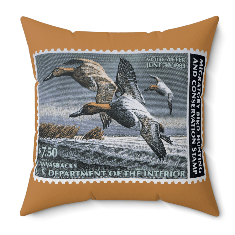 Official 1982-1983 Federal Duck Stamp - Light Brown Pillow