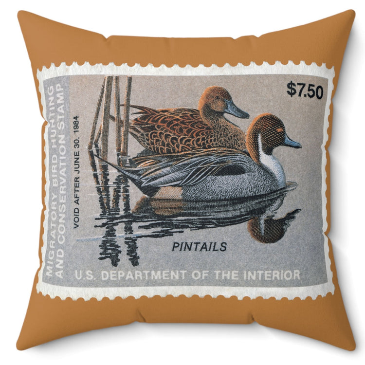Official 1983-1984 Federal Duck Stamp - Light Brown Pillow