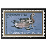 Official 1984 - 1985 Federal Duck Stamp - Canvas Sign