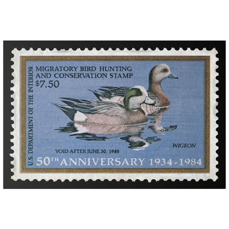 Official 1984 - 1985 Federal Duck Stamp - Canvas Sign