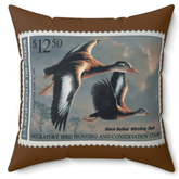 Official 1990-1991 Federal Duck Stamp - Brown Pillow