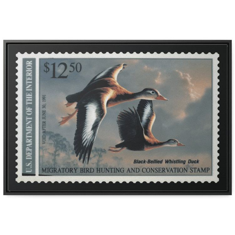 Official 1990 - 1991 Federal Duck Stamp - Canvas Sign