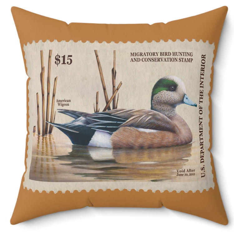 Official 2010-2011 Federal Duck Stamp - Light Brown Pillow