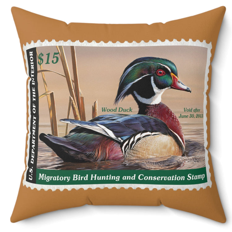 Official 2012-2013 Federal Duck Stamp - Light Brown Pillow