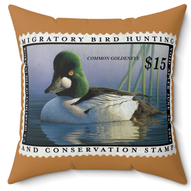 Official 2013-2014 Federal Duck Stamp - Light Brown Pillow