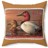 Official 2014-2015 Federal Duck Stamp - Light Brown Pillow