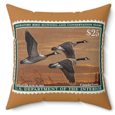 Official 2017-2018 Federal Duck Stamp - Light Brown Pillow