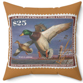 Official 2018-2019 Federal Duck Stamp - Light Brown Pillow