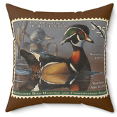 Official 2019-2020 Federal Duck Stamp - Brown Pillow