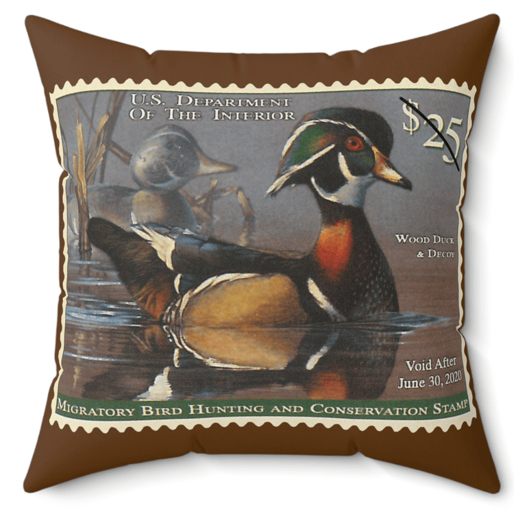Official 2019-2020 Federal Duck Stamp - Brown Pillow