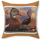 Official 2020-2021 Federal Duck Stamp - Light Brown Pillow