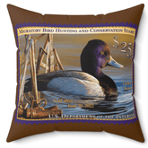 Official 2021-2022 Federal Duck Stamp - Brown Pillow