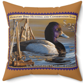 Official 2021-2022 Federal Duck Stamp - Light Brown Pillow