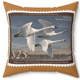Official 2023-2024 Federal Duck Stamp - Light Brown Pillow