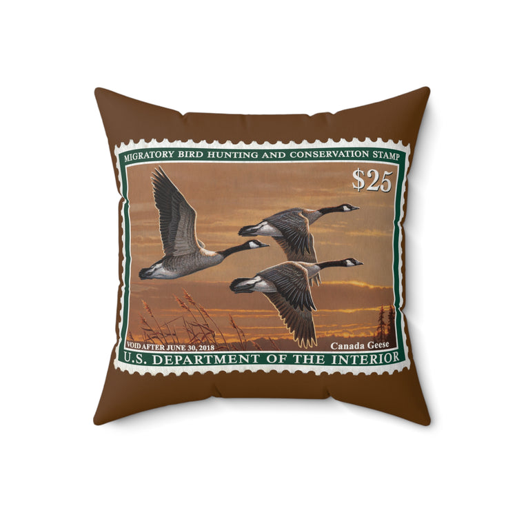 Official 2017-2018 Federal Duck Stamp - Brown Pillow