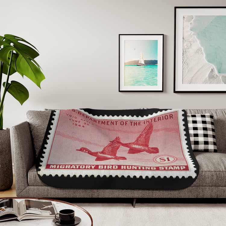 Official 1943-1944 Federal Duck Stamp - Sherpa Blanket