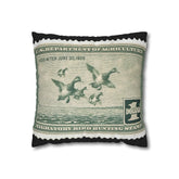 Official 1937-1938 Federal Duck Stamp - Zippered Pillow Cover