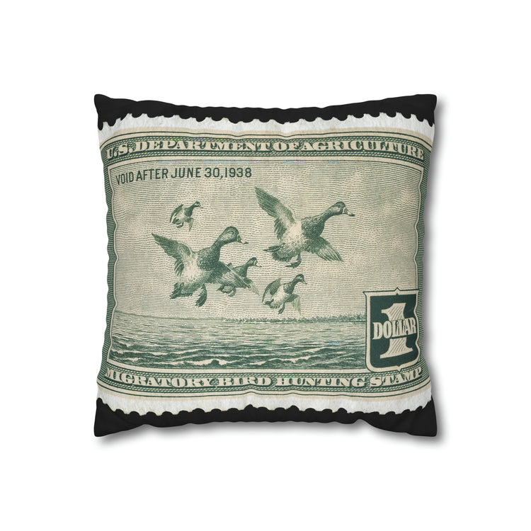 Official 1937-1938 Federal Duck Stamp - Zippered Pillow Cover