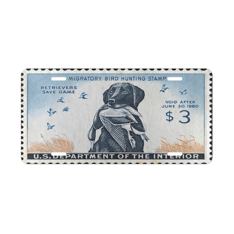Official 1959 - 1960 Dog Federal Duck Stamp License Plate