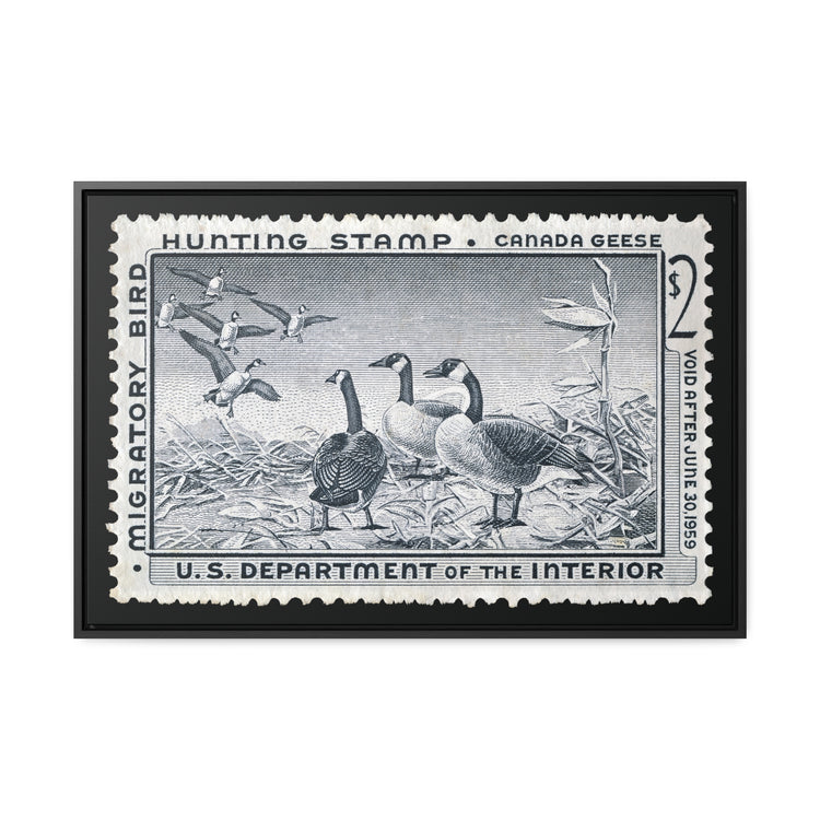 Official 1958 - 1959 Federal Duck Stamp - Canvas Sign