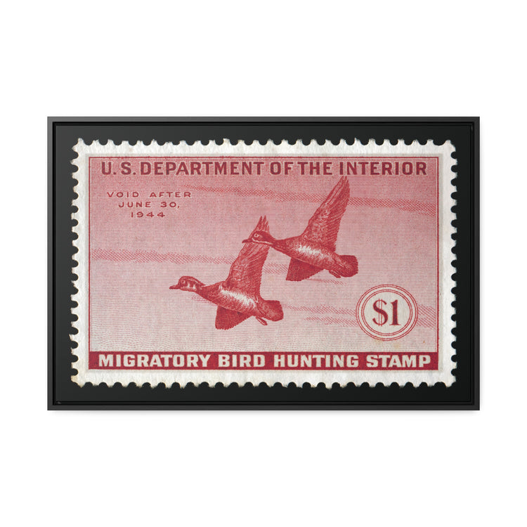 Official 1943 - 1944 Federal Duck Stamp - Canvas Sign