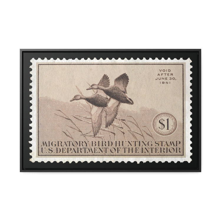 Official 1940 - 1941 Federal Duck Stamp - Canvas Sign