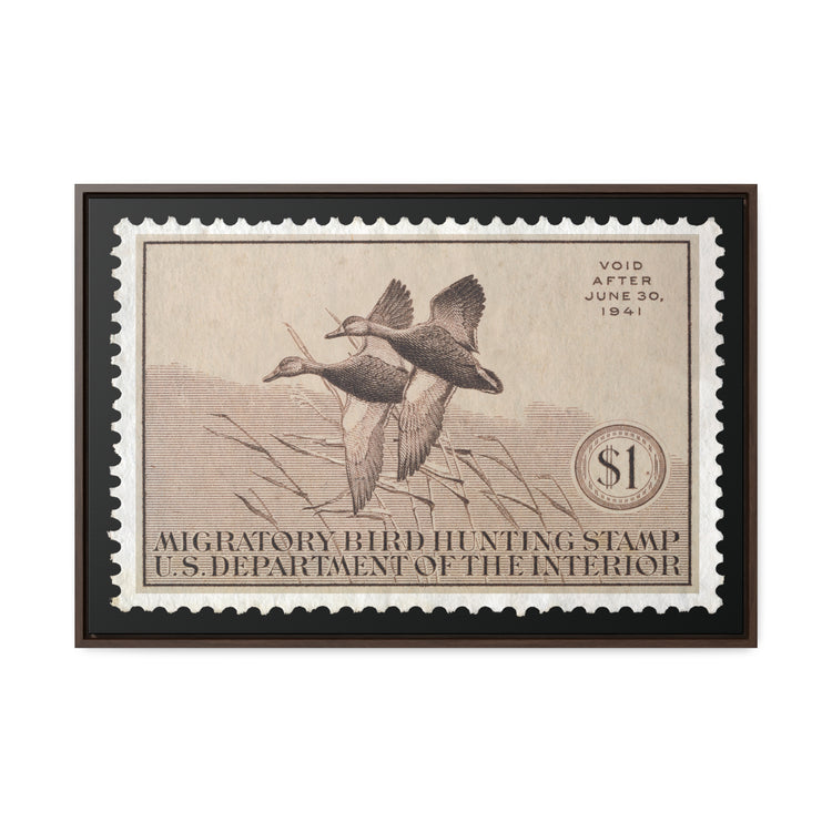 Official 1940 - 1941 Federal Duck Stamp - Canvas Sign