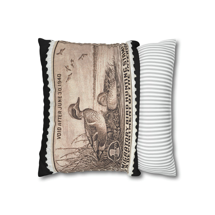 Official 1939-1940 Federal Duck Stamp - Zippered Pillow Cover