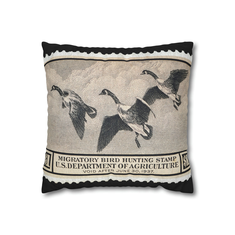 Official 1936-1937 Federal Duck Stamp - Zippered Pillow Cover