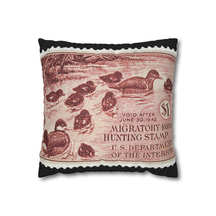 Official 1941-1942 Federal Duck Stamp - Zippered Pillow Cover