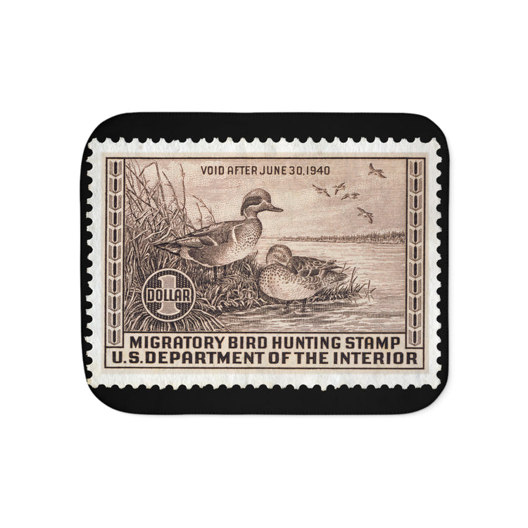 Official 1939-1940 Federal Duck Stamp - Sherpa Blanket
