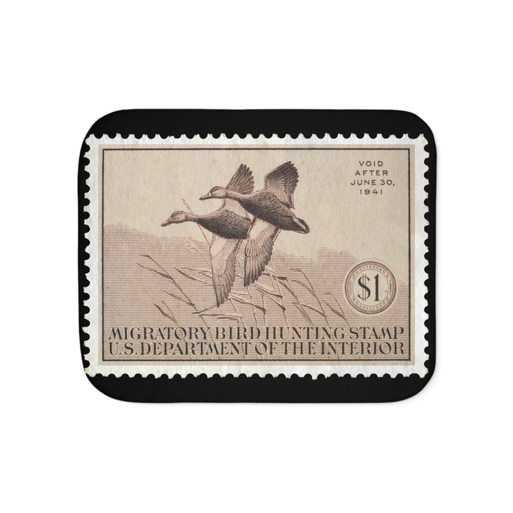 Official 1940-1941 Federal Duck Stamp - Sherpa Blanket