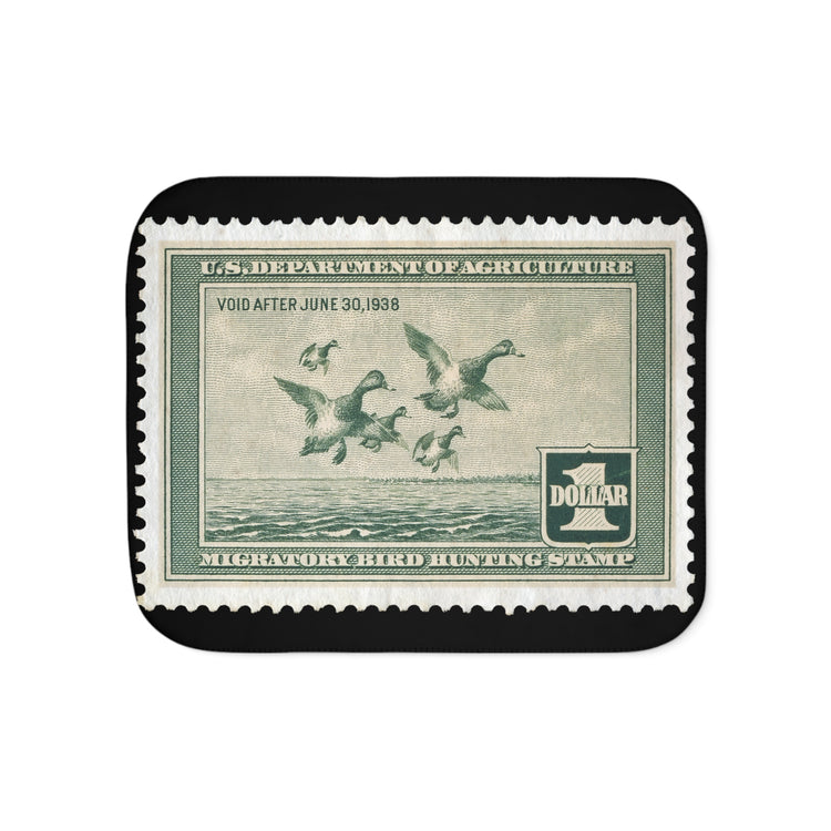 Official 1937-1938 Federal Duck Stamp - Sherpa Blanket