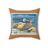 Official 1973-1974 Federal Duck Stamp - Light Brown Pillow