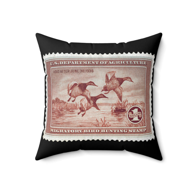 Official 1935-1936 Federal Duck Stamp - Black Pillow