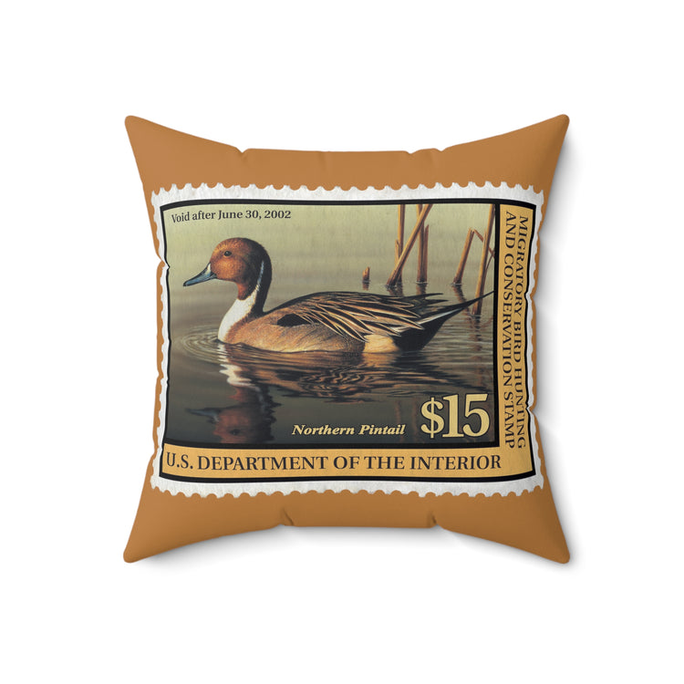 Official 2001-2002 Federal Duck Stamp - Light Brown Pillow