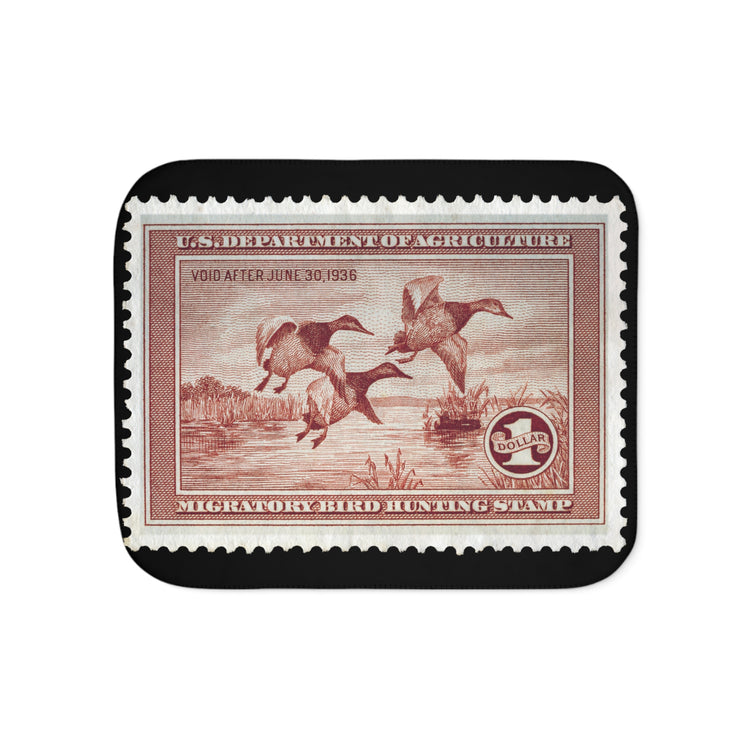 Official 1935-1936 Federal Duck Stamp - Sherpa Blanket