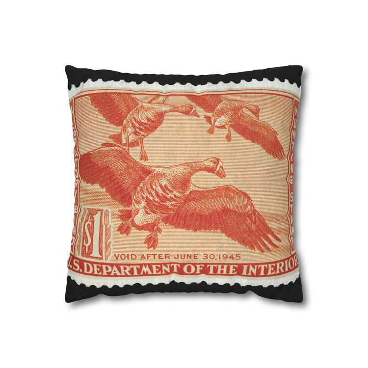 Official 1944-1945 Federal Duck Stamp - Zippered Pillow Cover