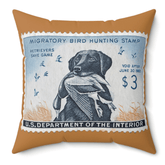 Official 1959-1960 Federal Duck Stamp - Square Light Brown Pillow