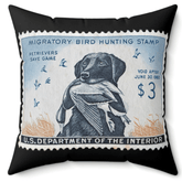 Official 1959-1960 Federal Duck Stamp - Square Black Pillow