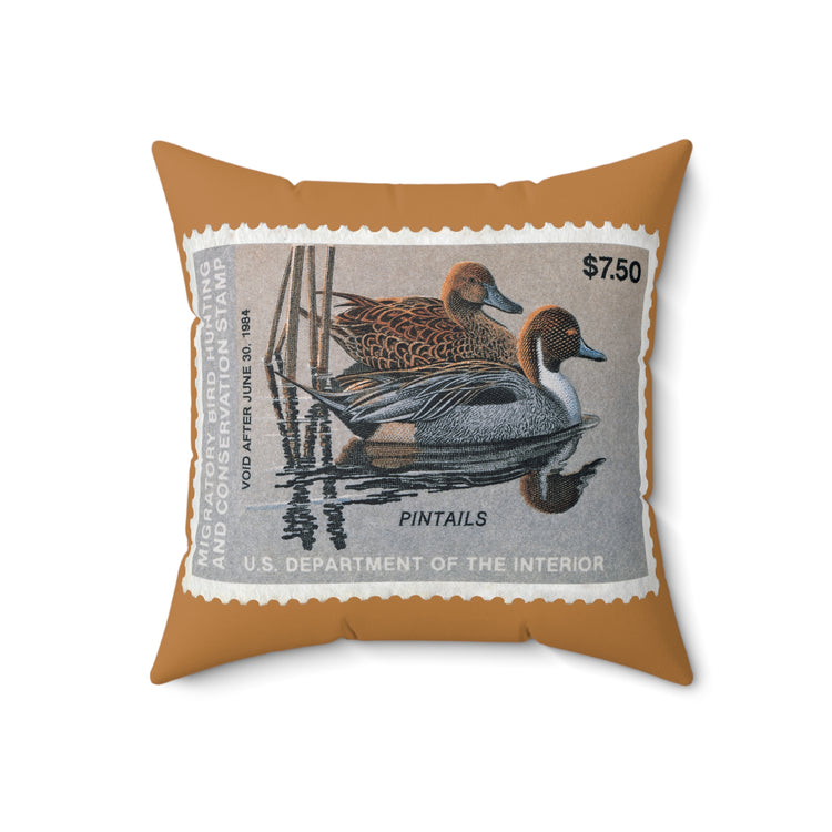 Official 1983-1984 Federal Duck Stamp - Light Brown Pillow