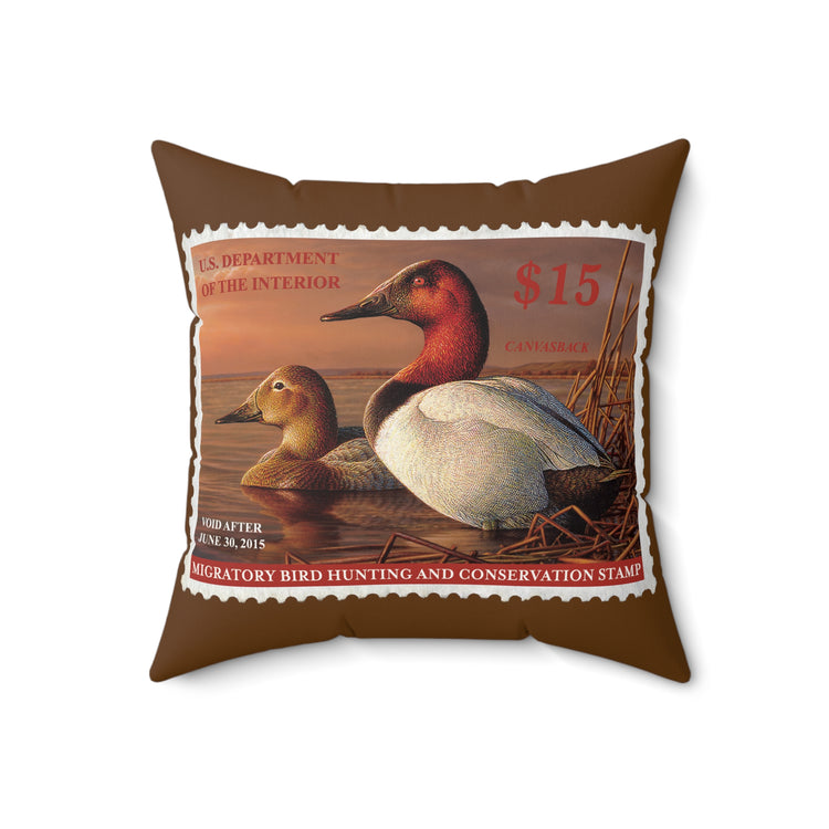 Official 2014-2015 Federal Duck Stamp - Brown Pillow