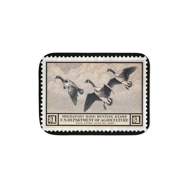 Official 1936-1937 Federal Duck Stamp - Sherpa Blanket