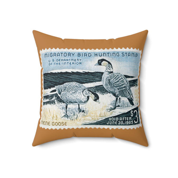 Official 1964-1965 Federal Duck Stamp - Light Brown Pillow