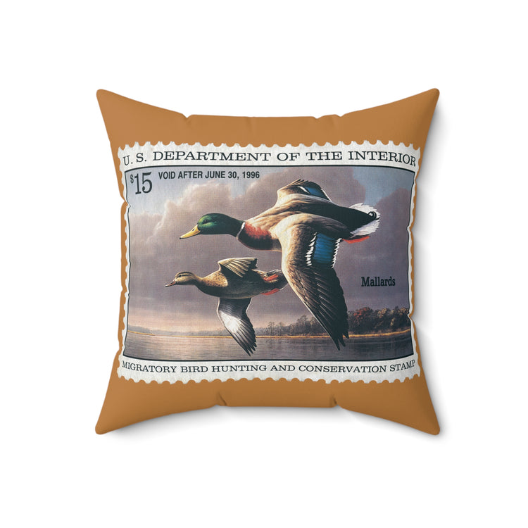 Official 1995-1996 Federal Duck Stamp - Light Brown Pillow