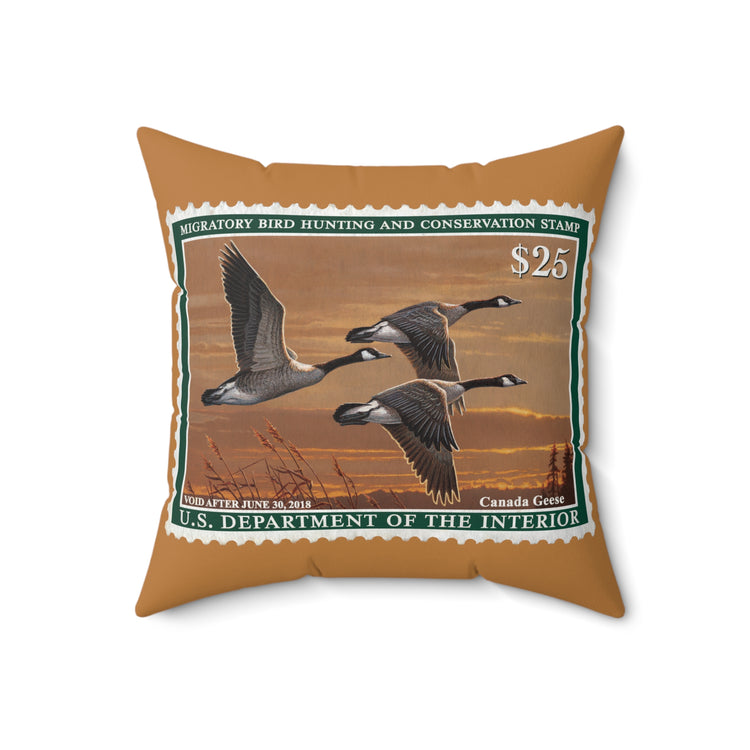 Official 2017-2018 Federal Duck Stamp - Light Brown Pillow