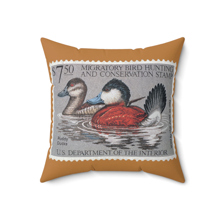 Official 1981-1982 Federal Duck Stamp - Light Brown Pillow